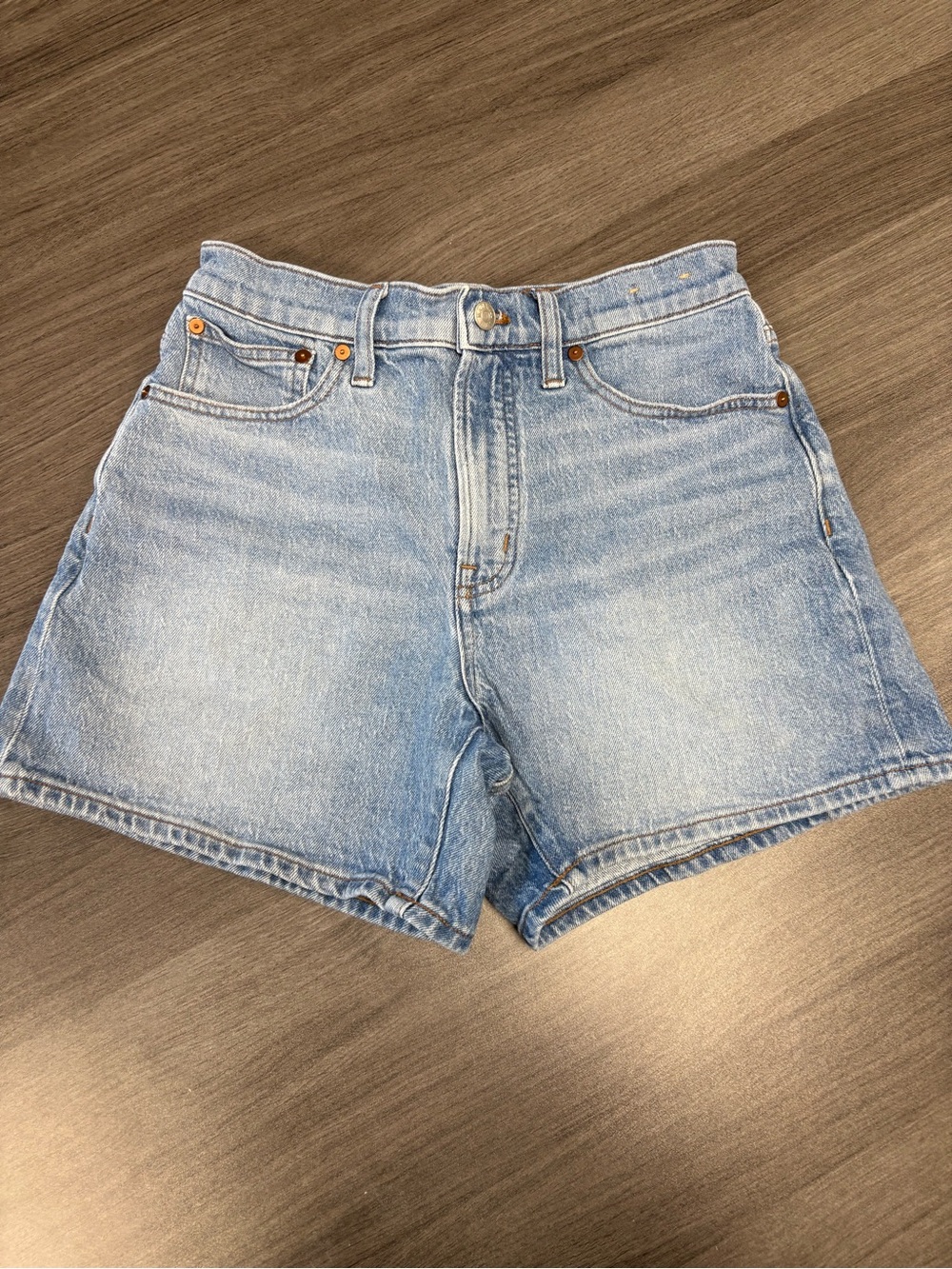 Madewell Light Blue High-Rise Denim Shorts